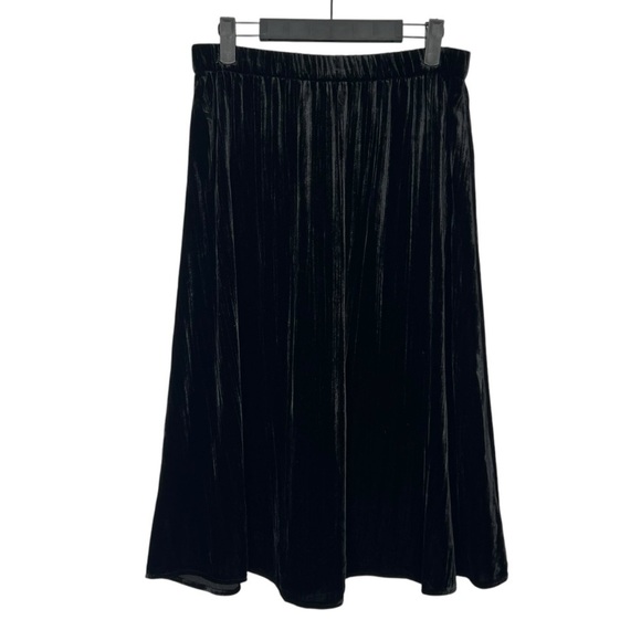 Eileen Fisher Velvet A Line Skirt Black Size Medium Petite NEW - Picture 5 of 13